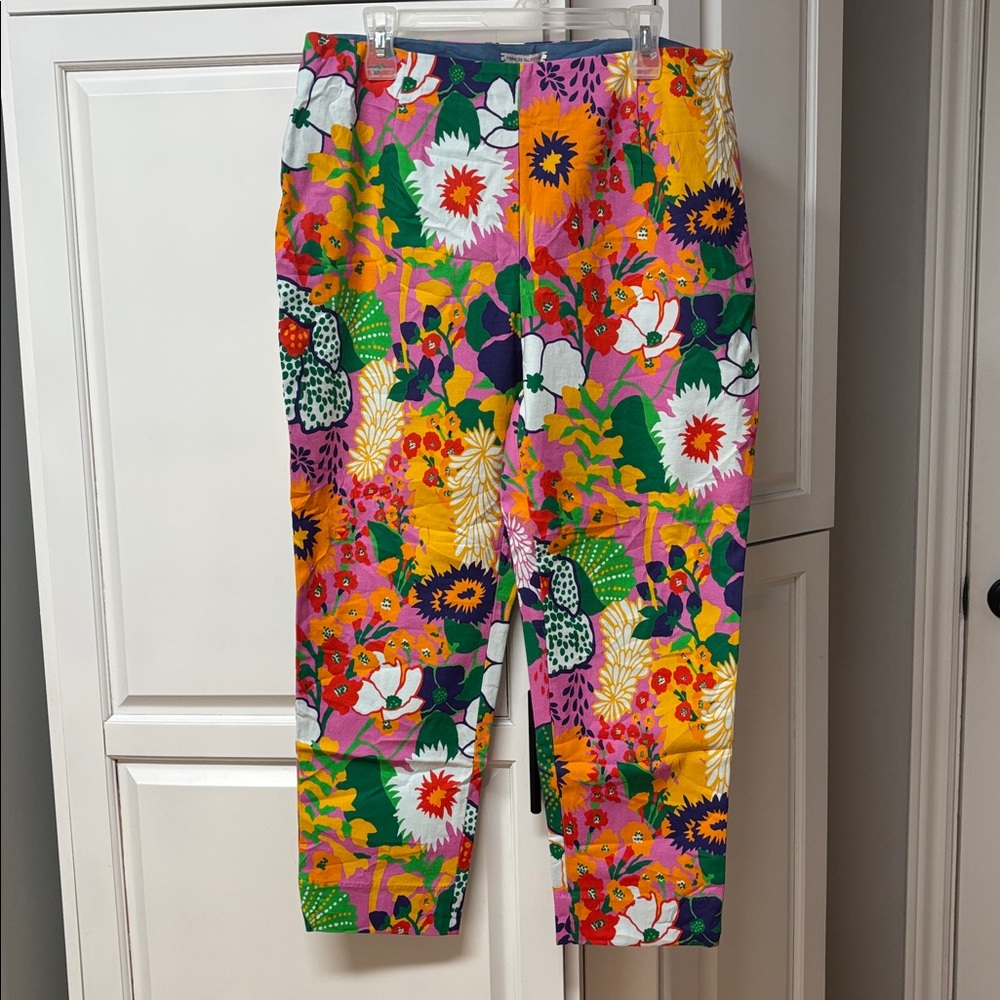 FRANCES VALENTINE Lucy Pant in Pink/Multi Botanical Bash sz 16 - Picture 2 of 8